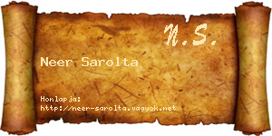 Neer Sarolta névjegykártya