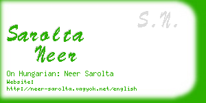 sarolta neer business card